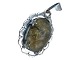 Large sterling 
silver pendant 
with rock 
crystal
