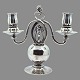 Georg Jensen; Solid two-armed candelabra in sterling silver, decorated with grapes and ...