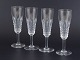 French Crystal, Set of 4 Champagne Glasses.