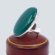 Georg Jensen; Sterling silver ring with a green agate, ...