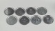 Just Andersen, set of eight coasters in pewter.