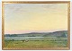 Sigvard Hansen, oil on canvas, listed Danish visual artist.Naturalistic landscape with grazing ...