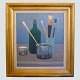 Folmer Bendtsen; Still life painting, Arrangement on ...