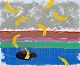 Bredtved, Michael (1959 - ) Dänemark: Bananenregen, 2026. Acryl auf Leinwand. Rückseitig ...