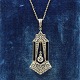 Art deco necklace of 18k gold and platinum set with ...