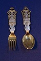 Michelsen Weihnachten Löffel und Gabeln aus dänisch vergoldet Sterling Silber. Anton Michelsen ...