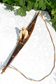 Kajak Grönland Kajak mit Ausrüstung aus Holz, Fell und Knochen. Länge  63cm.