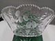 Oval fruit bowl 0f crystal glass with oak leaf chisels