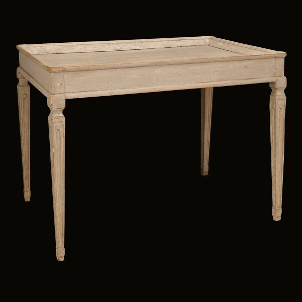 A Gustavian table, original colors. Sweden circa 1780. H: 73cm. Table top: 
94,5x61cm