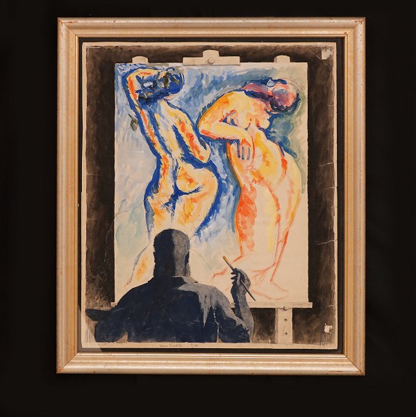 Sven Brasch, 1886-1970, water color. Visible size: 55x45cm. With frame: 62x52cm