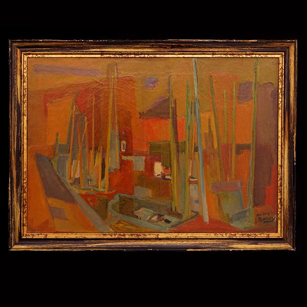 Pierre André Bouey, 1898-1976, fra kunstnerens atelier. Signeret. Olie på 
lærred. Lysmål: 45x64cm. Med ramme: 54x73cm