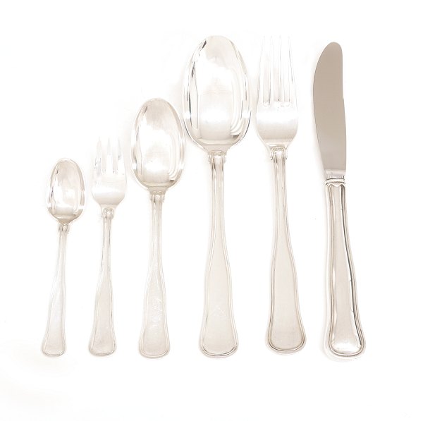 "Old Danish" silver cutlery by Cohr, Denmark, for 12 persons. 75 pieces