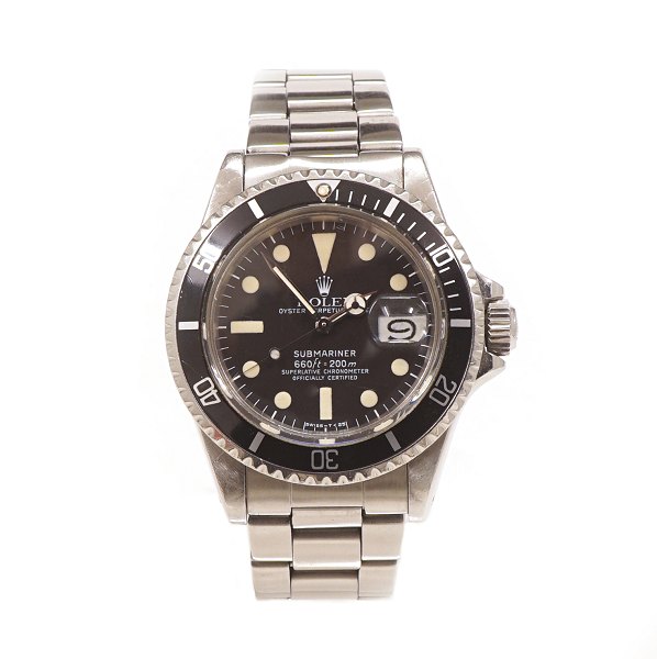 Rolex Submariner, stål. Ref. 1680. Ca. år 1977. D: 40mm. Fremstår flot, ensartet 
patineret