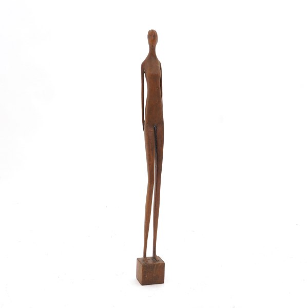 Grosse Holzfigur von Otto Pedersen, Dänemark. Signiert. H: 97cm