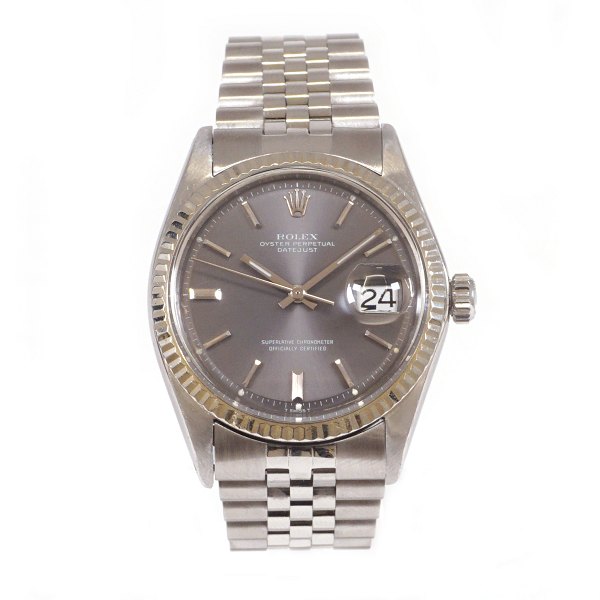 Rolex Oyster Perpetual Datejust, Stahl und Weissgold. Ref. 1601. Caliber 1570. 
um 1970. D: 36mm