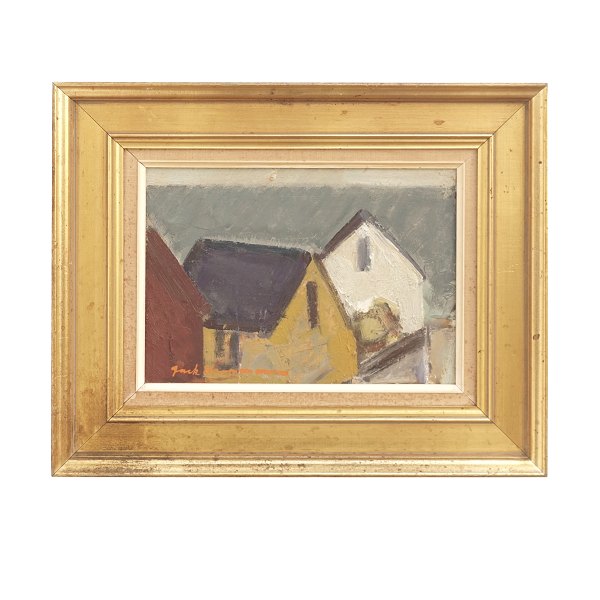 Jack Kampmann, 1914-89, oil on canvas with a motive form the Faroe Islands. 
Signed. Visible size: 23x32cm. With frame: 41x50cm