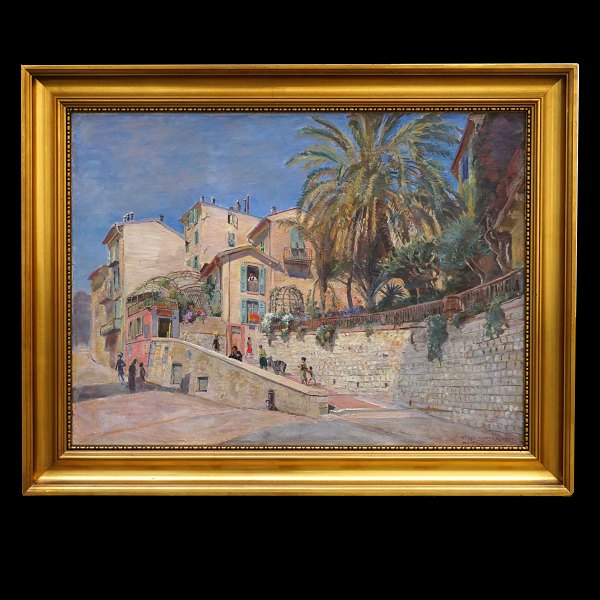 Viggo Langer, 1860-1942, oil on canvas. Veyre-Monton, France. Signed and dated 
1931. Visible size: 55x74cm. With frame: 70x89cm