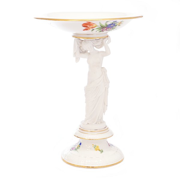 Royal Copenhagen tazza 1870-90. H: 41cm. D: 31cm