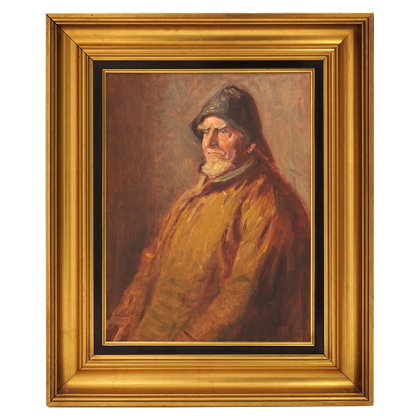 Michael Ancher, 1949-1927, Öl auf Holz. Signiert "MA" und datiert 1920. 
Lichtmasse: 29x39cm. Mit Rahmen: 36x46cm