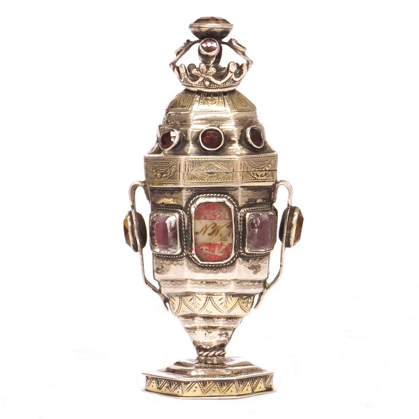 Riechdose aus Silber von Poul Hansen, Tondern. H: 11cm