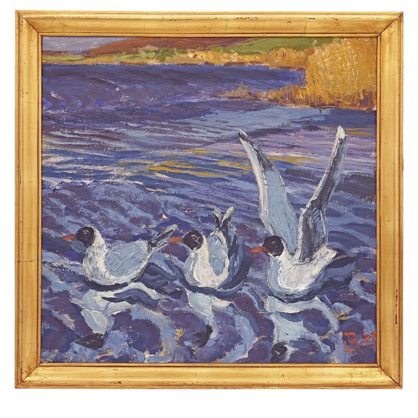 Leif Rydeng, 1913-75, Öl auf Leinen. Signiert und datiert 1935. Lichtmasse: 
62x62cm. Mit Rahmen: 72x72cm