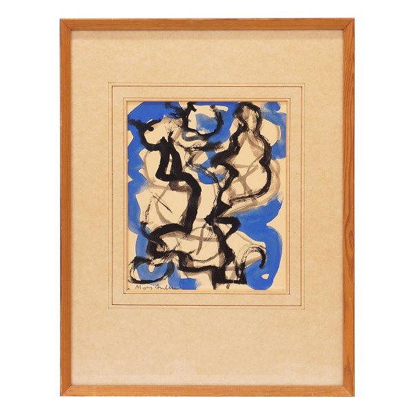Mogens Andersen, 1916-2003, Komposition, mixed media. Signiert. Lichtmasse: 
24x20cm. Mit Rahmen: 48x37cm