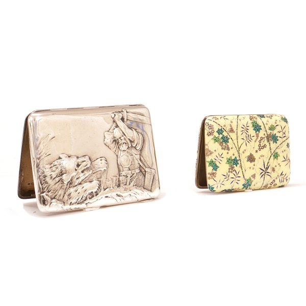 Zwei russische Silbereituien. Moskow um 1880-1890. Masse: 11,5x8,5 & 7x10cm