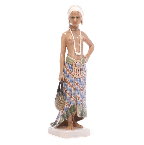 Dahl Jensen Porzellan Figur, Frau aus Sierra Leone. H: 25,5cm