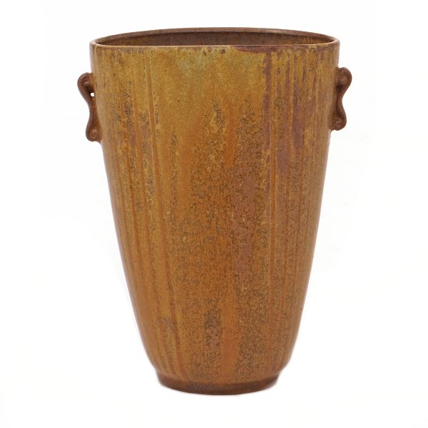 Arne Bang Steinzeugvase signiert AB 70. H: 14,2cm