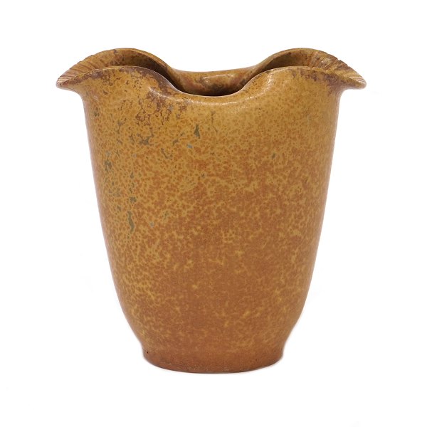 Arne Bang Steinzeugvase signiert AB. H: 11cm