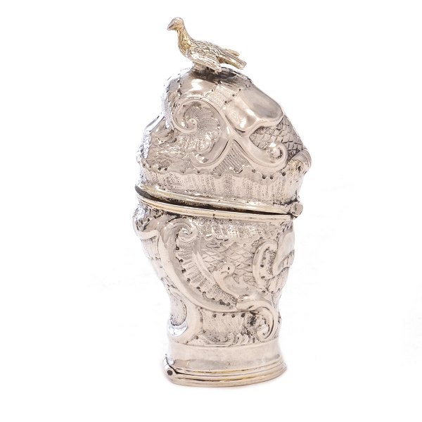 Riechdose aus Silber von A. Jørgensen, Kopenhagen 1773.H: 8cm