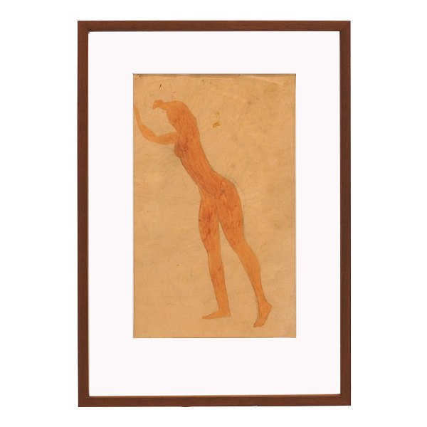 Johannes Bjerg, 1886-1955, Aquarell. Lichtmasse: 39x24cm. Mit Rahmen: 58x40cm
